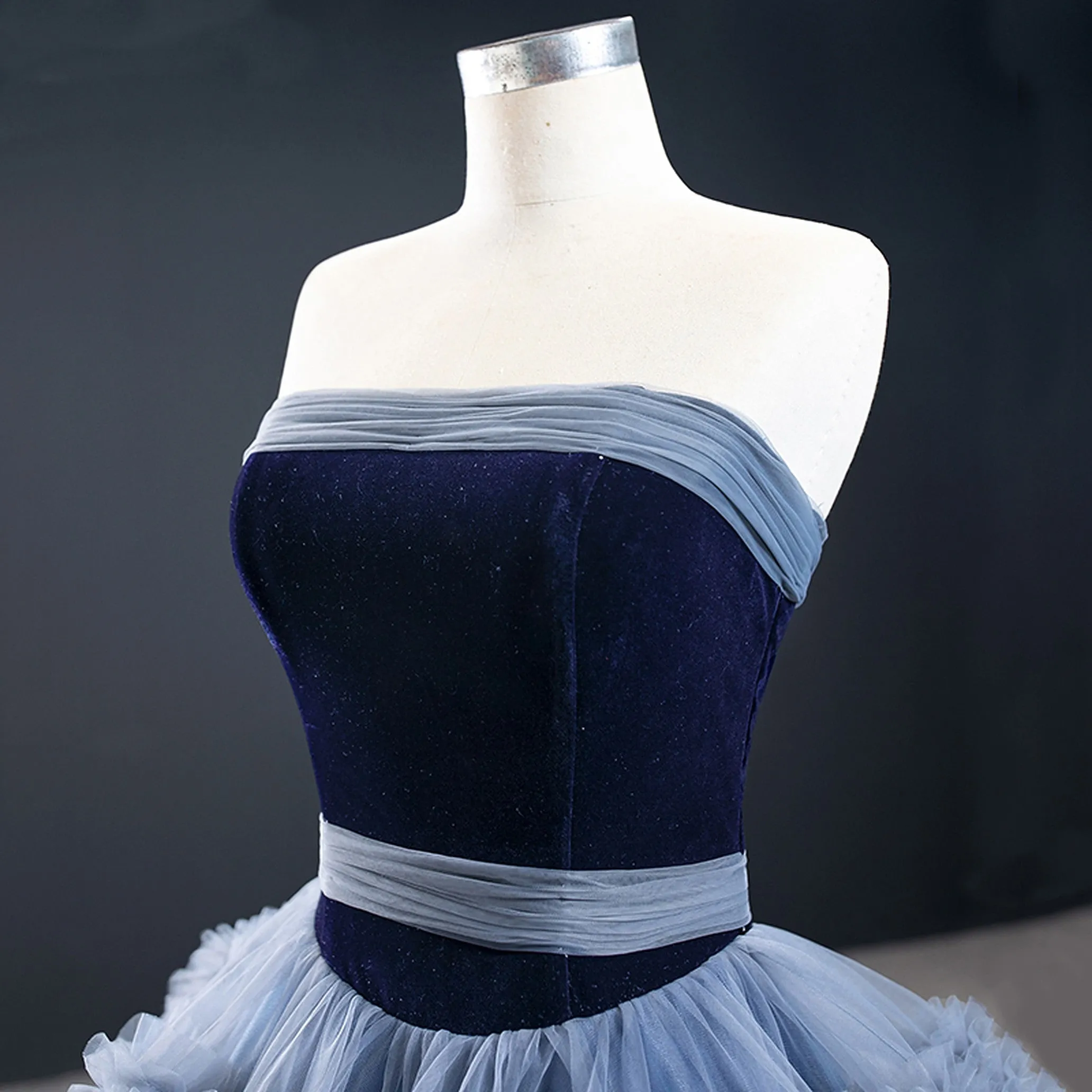 Anna Elegant Off Shoulder Handmade Ball Gown Evening Dress