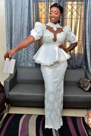 white lace appliqué evening dresses long high neck modest elegant mermaid evening gown 2020